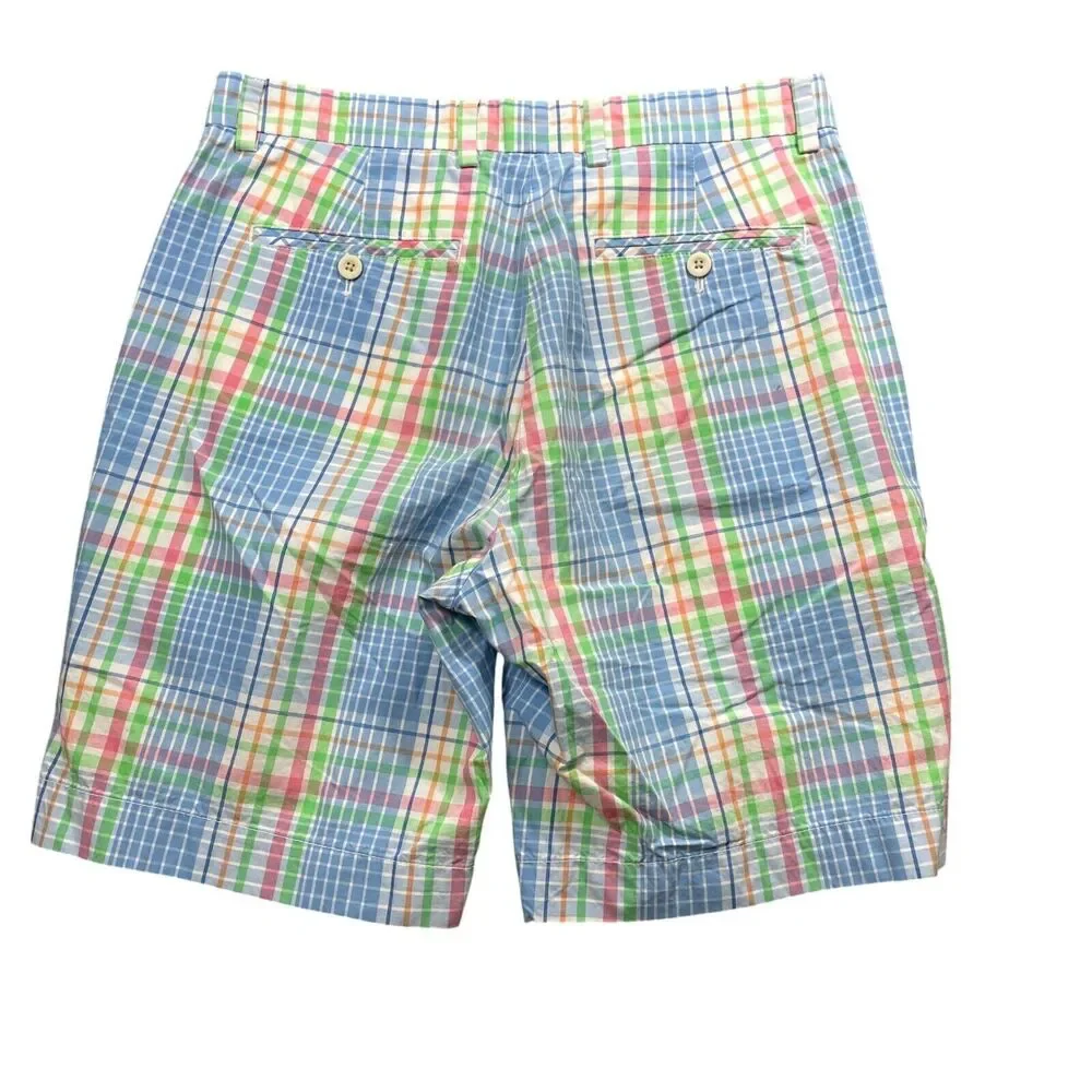 Vineyard Vines‎ 32 Breaker Shorts Plaid Pockets Zipper